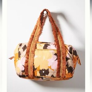 NWT Anthropologie Percy Tote - Orange, Pink, & Brown Floral Print